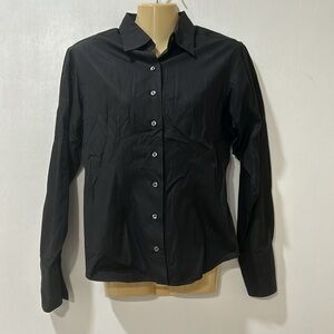 THOMAS PINK WOMEN BLACK CLASSIC SHIRT BOTTOM UP Sz 10